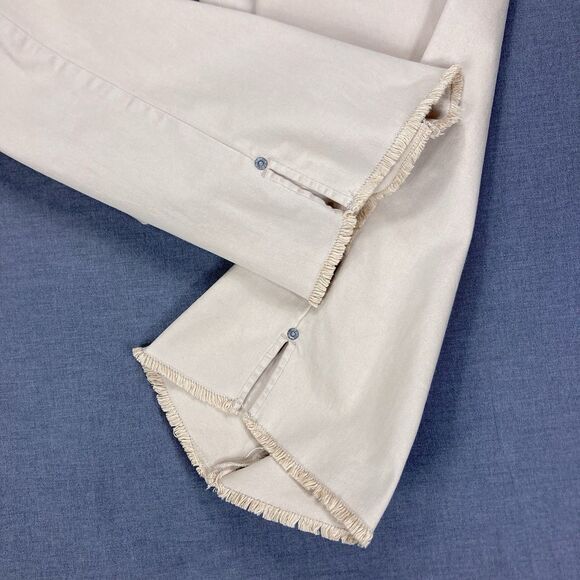 NYDJ Pants Womens Sz 20W Tan Khaki Marilyn Straight Leg Stretch Frayed Hem Ankle - Picture 7 of 16